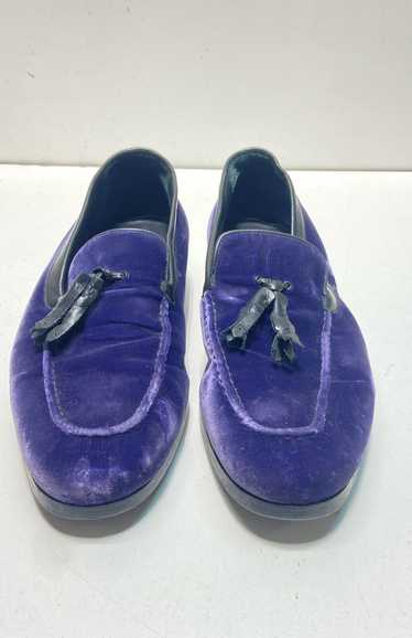 Alberto Moretti Velvet Tassel Slip On Loafers Purp