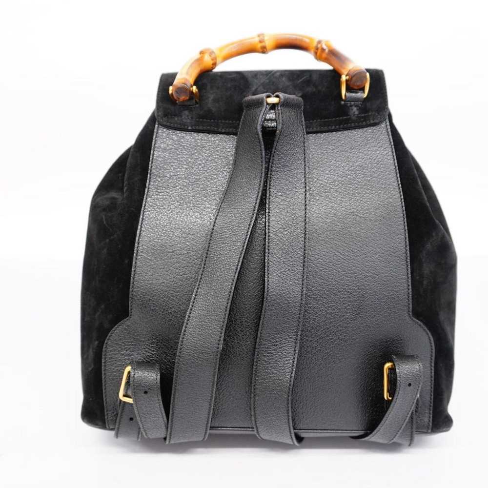 Gucci Bamboo Black Suede Backpack Bag (Pre-Owned) - image 2