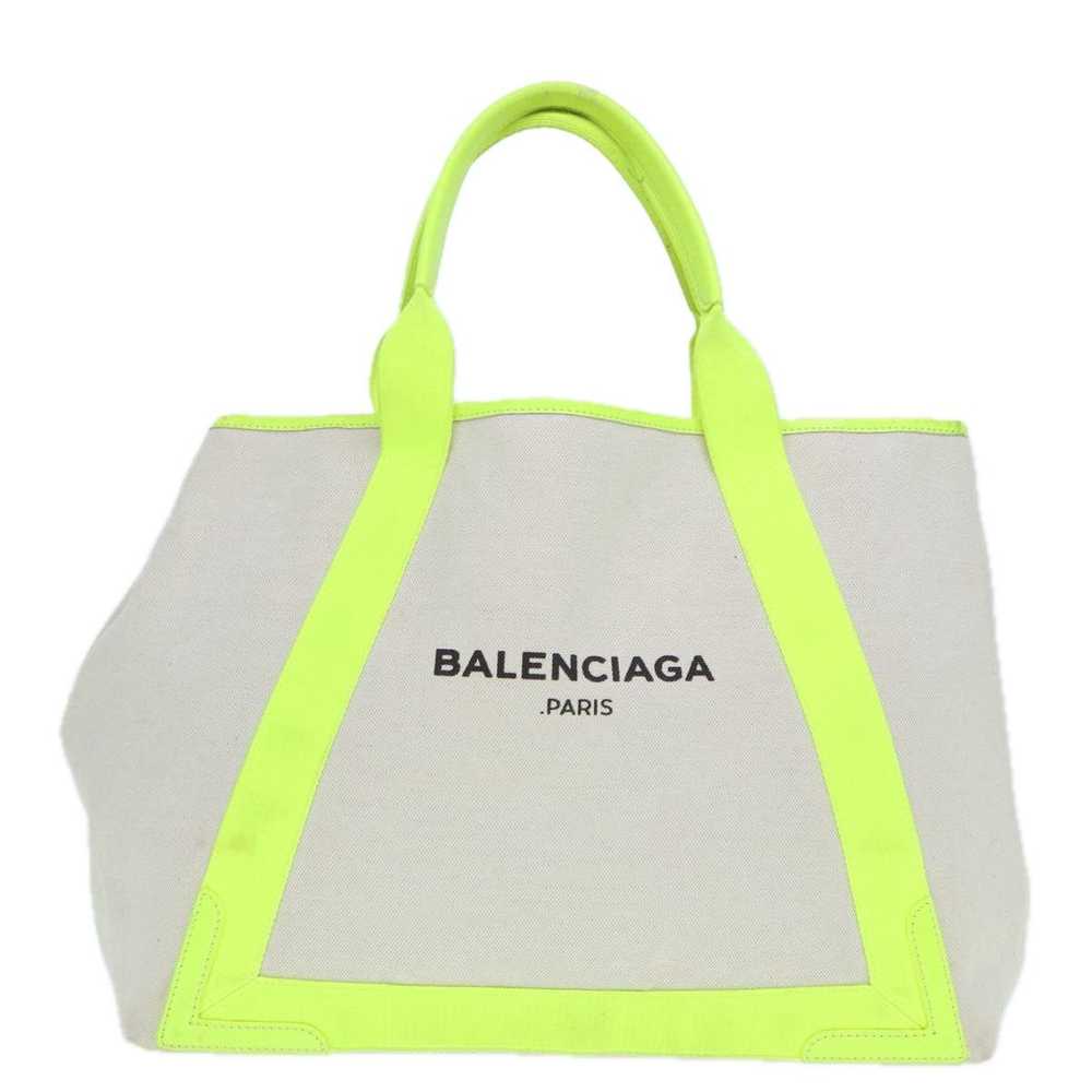 Balenciaga BALENCIAGA Navy Cabas M Hand Bag Canva… - image 2