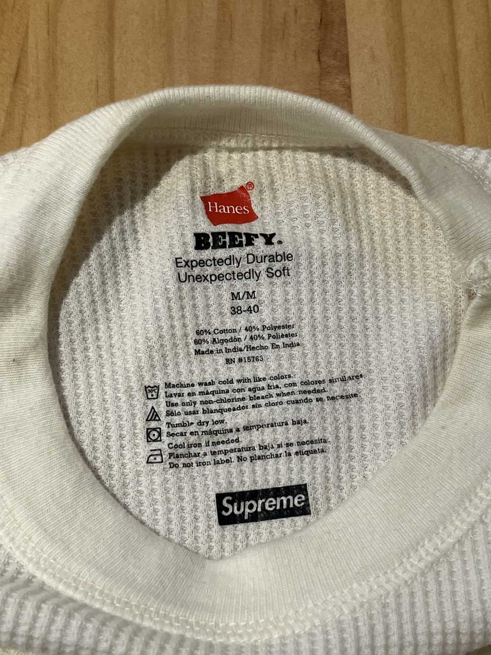 Supreme SUPREME HANES THERMAL CREW WHITE - image 3