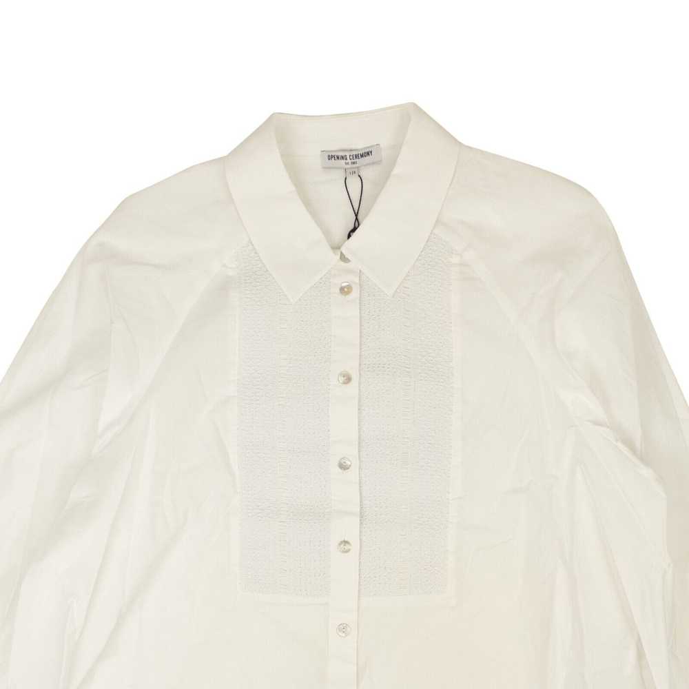 Opening Ceremony Optic White Long Sleeve Smocked … - image 2