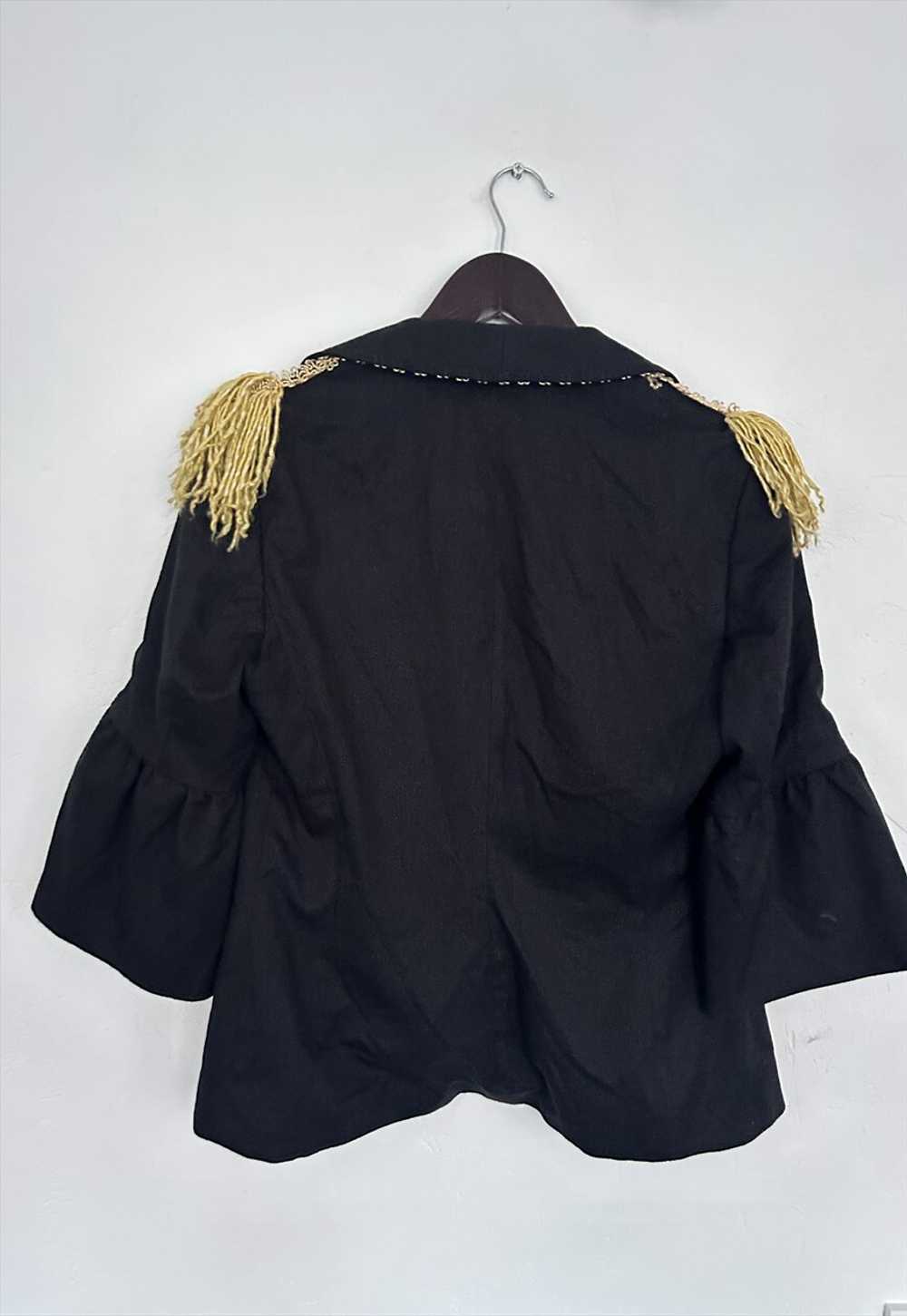 Vintage Fancy Black glossy jacket With Gold Fring… - image 4