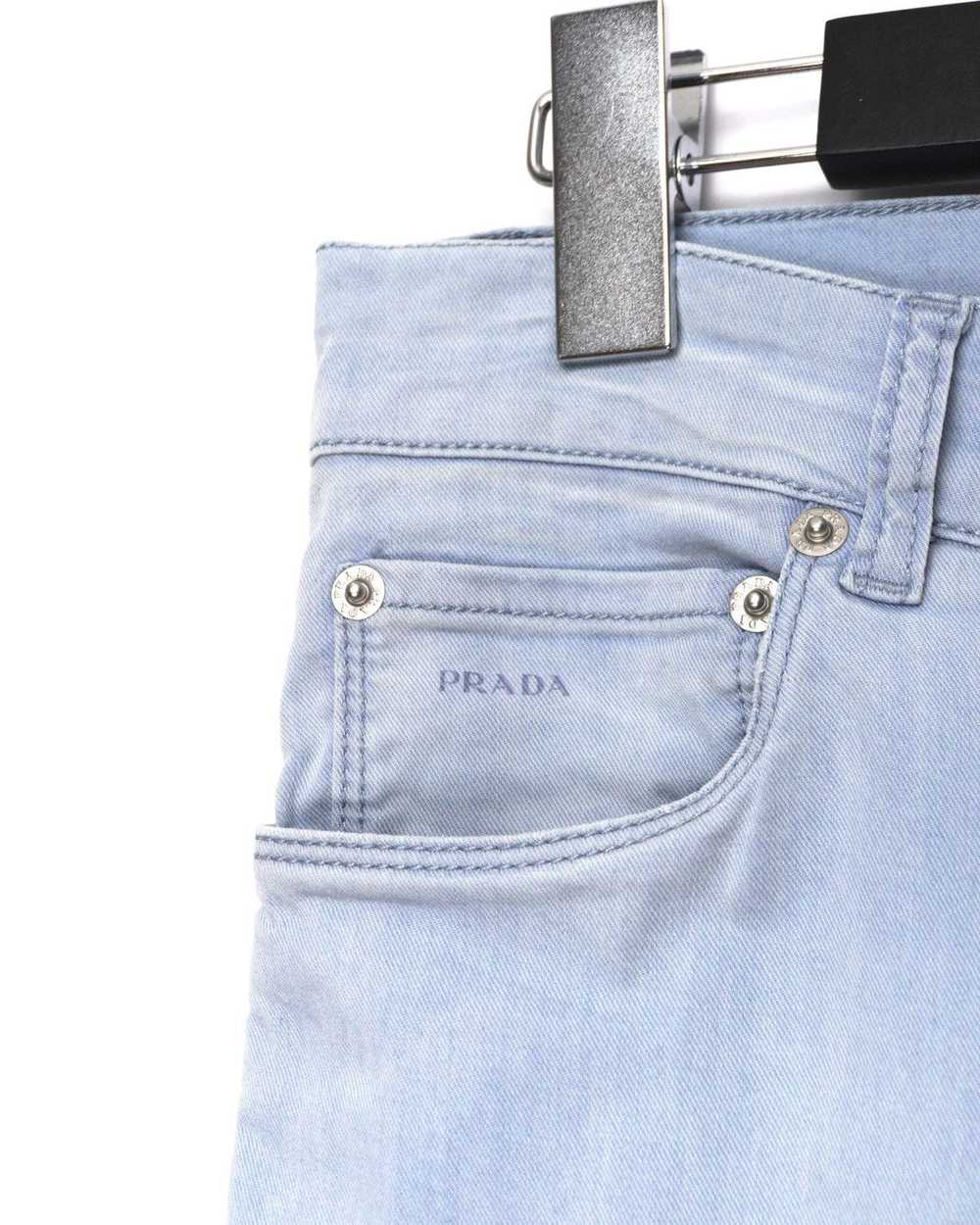 Prada Prada 2009 Tab Logo Light Blue Skinny Fit D… - image 4