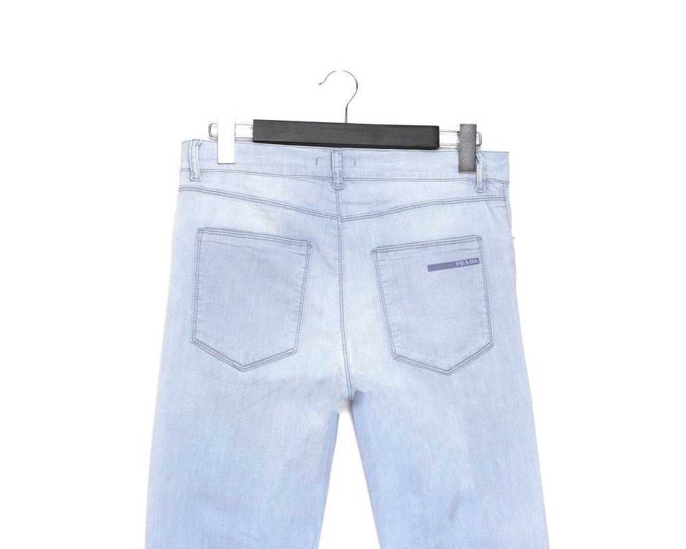 Prada Prada 2009 Tab Logo Light Blue Skinny Fit D… - image 6