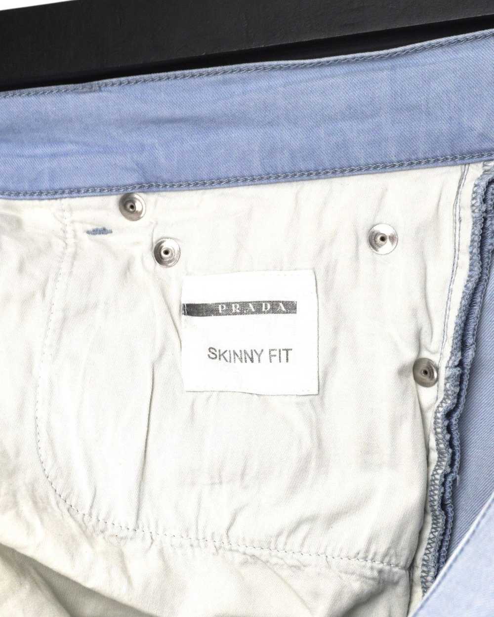 Prada Prada 2009 Tab Logo Light Blue Skinny Fit D… - image 8