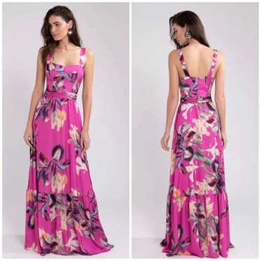 Patbo PatBO Grace Floral Print Maxi Dress Fuchsia 