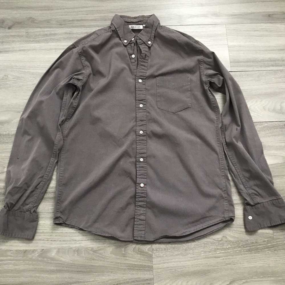 Gustin Gustin Shirt Gray Button Down Long Sleeve - image 1