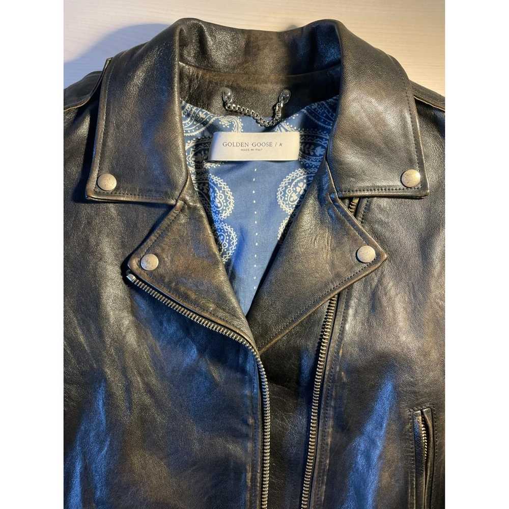 Golden Goose Leather biker jacket - image 3