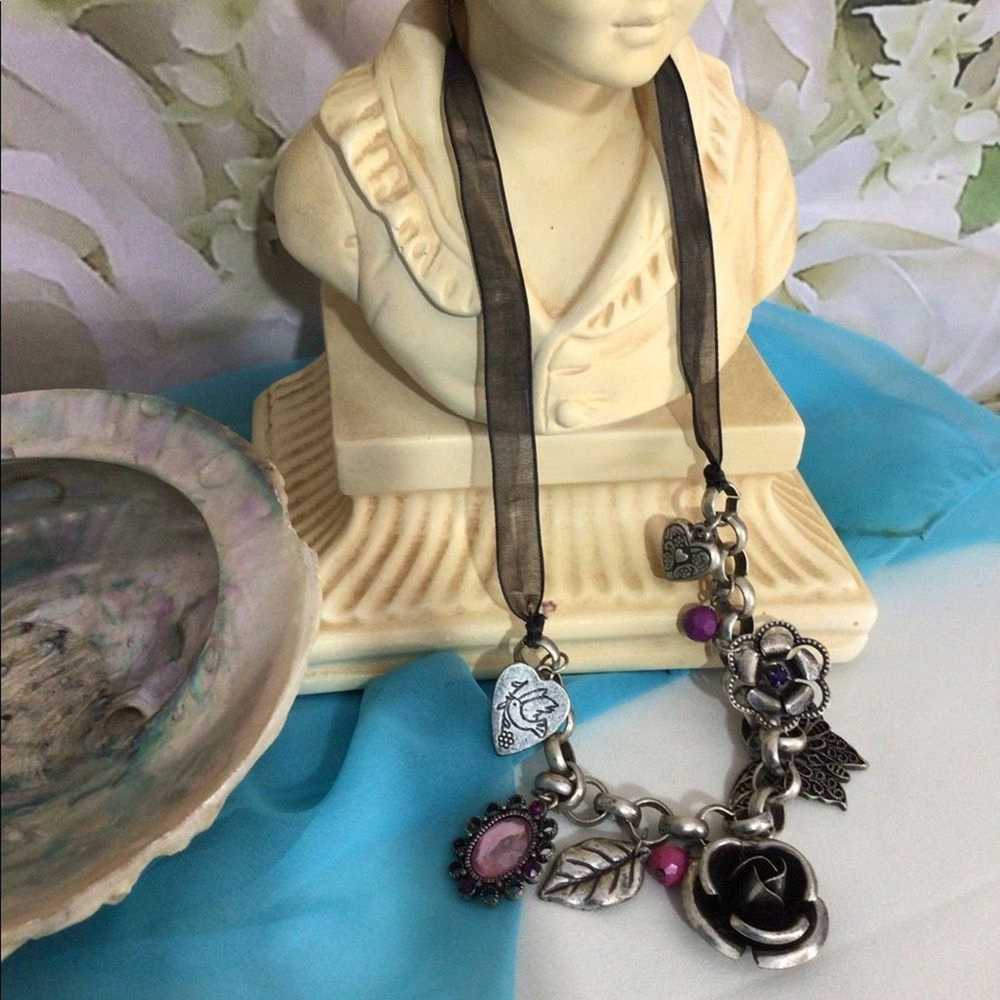 Vintage Vintage 90’s Grunge Metal Charm Necklace … - image 4