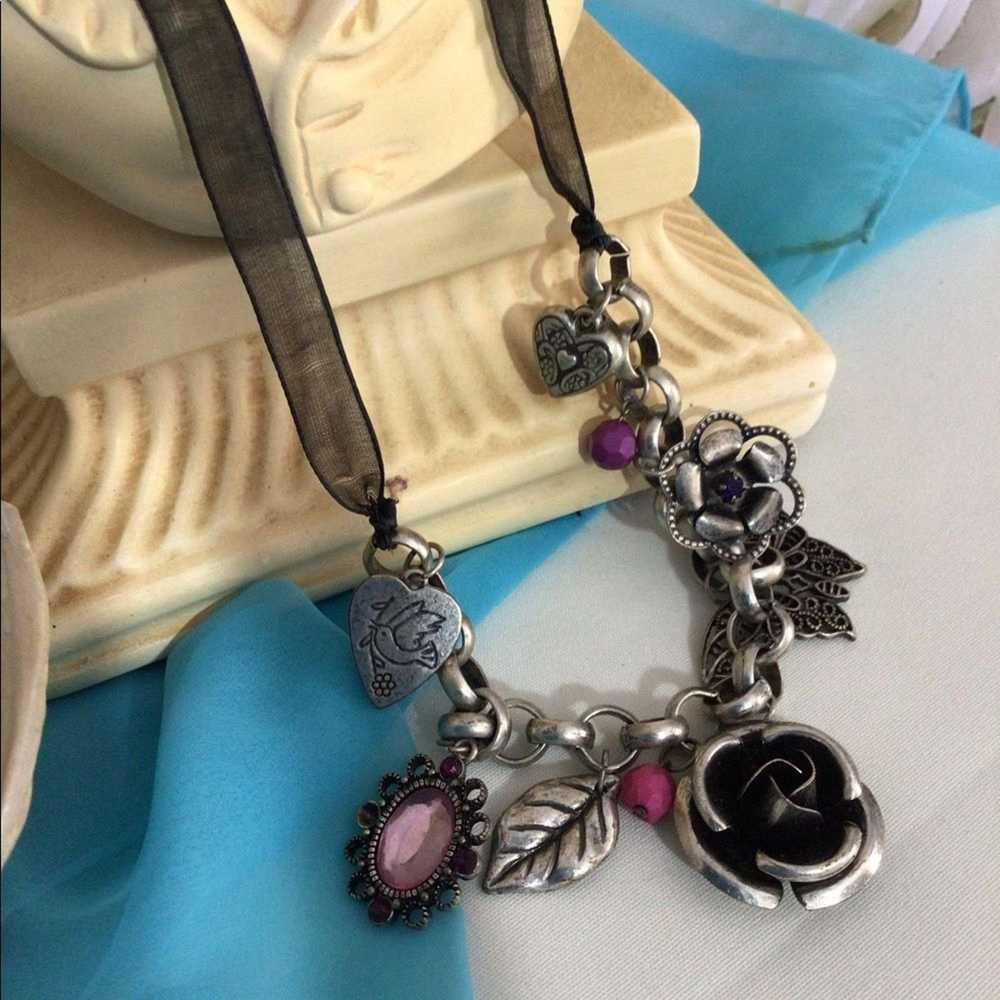 Vintage Vintage 90’s Grunge Metal Charm Necklace … - image 6