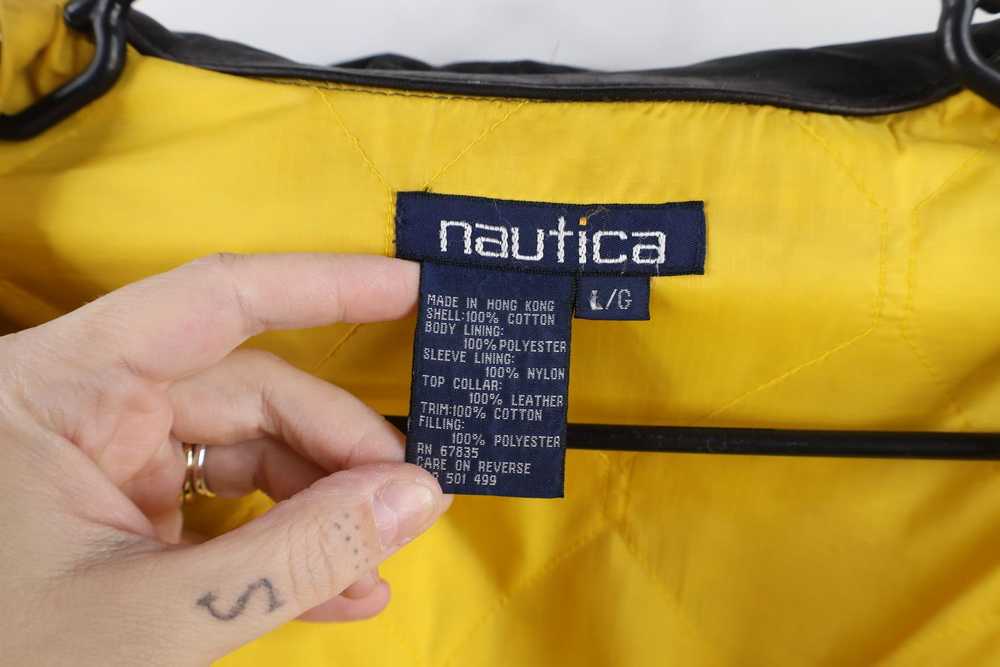 Vintage Vintage 90s Nautica Quilted Leather Colla… - image 10