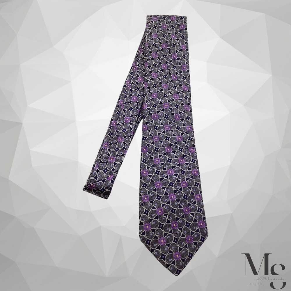 Ike Behar IKE BEHAR Gray Floral Luxury Silk Tie H… - image 5