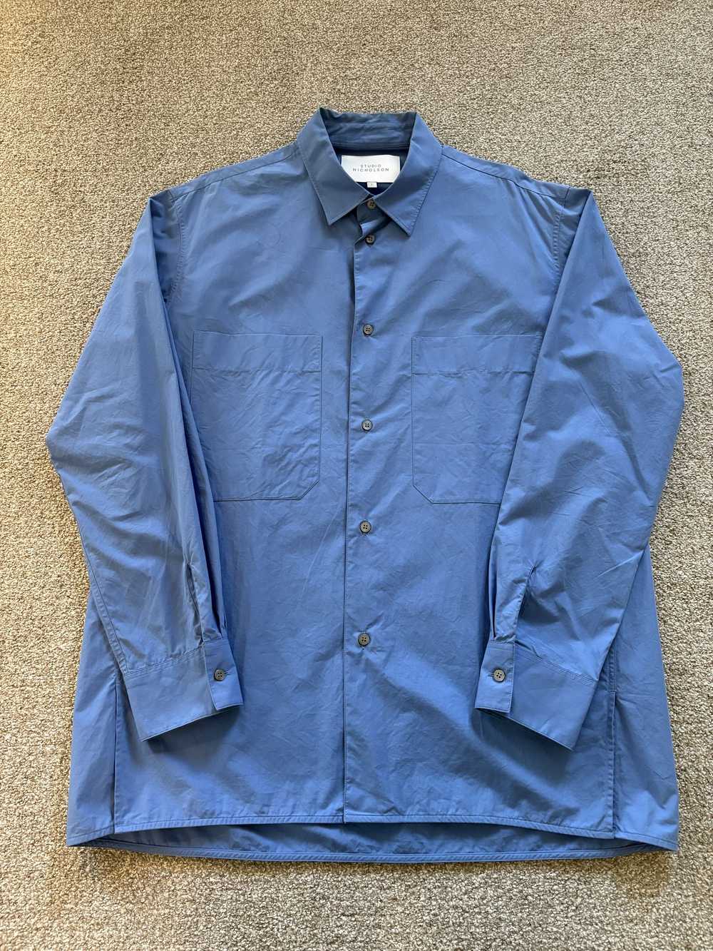 Studio Nicholson Powder Cotton Shirts (Sky Blue) - image 1