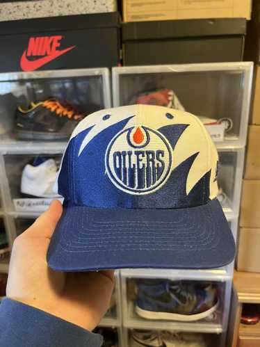 High quality Vintage Starter Edmonton Oilers Snapback Hat Mike Grier NHL Hockey Blue Cap