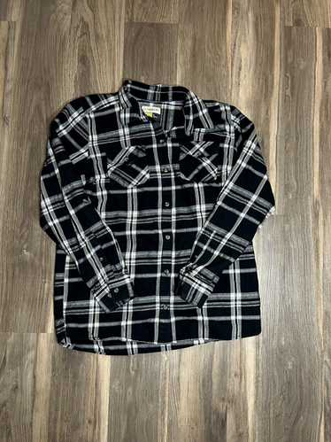 Columbia Magellan Button Shirt Black Plaid Adventu