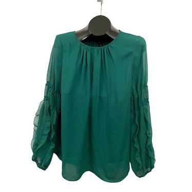 Worthington Worthington Forest Green Sheer Ruffle… - image 1