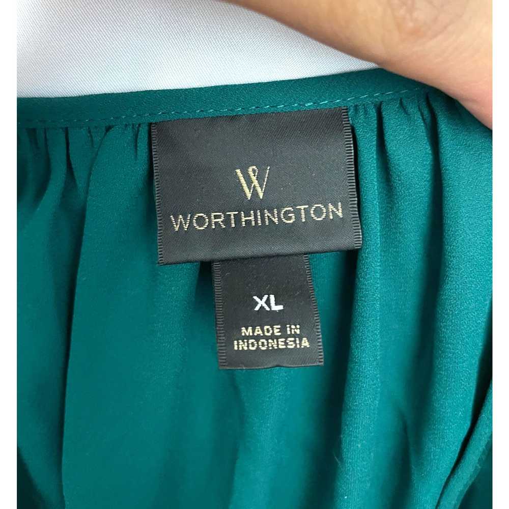 Worthington Worthington Forest Green Sheer Ruffle… - image 3