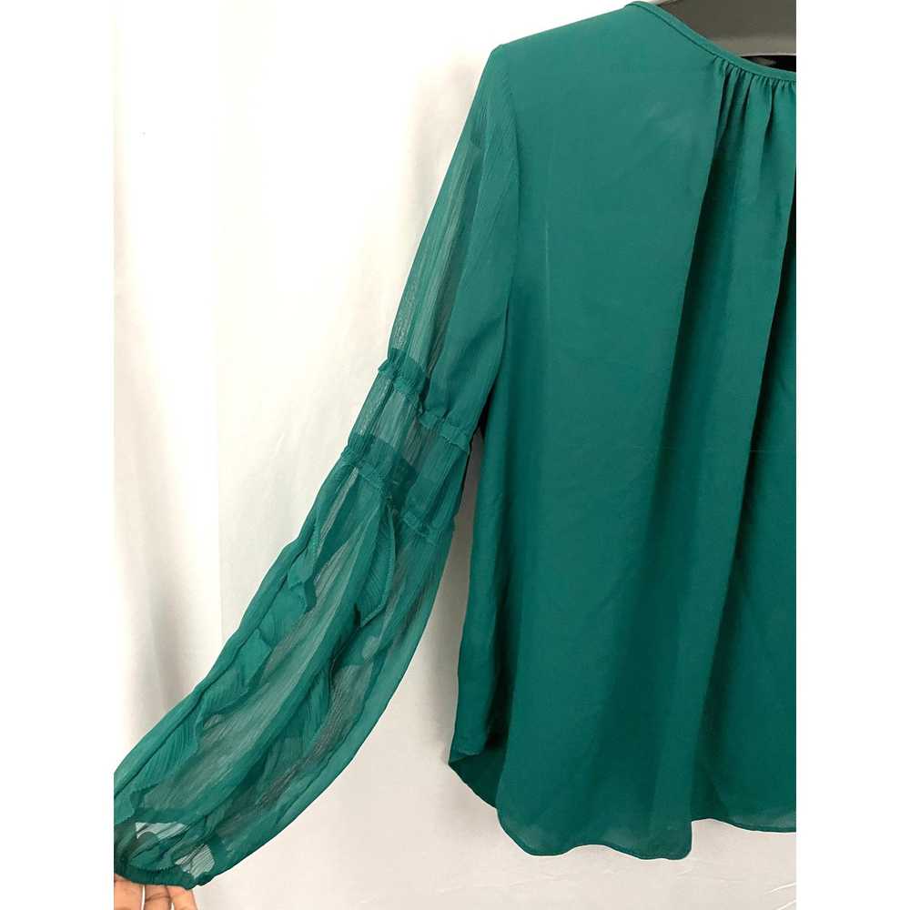 Worthington Worthington Forest Green Sheer Ruffle… - image 4