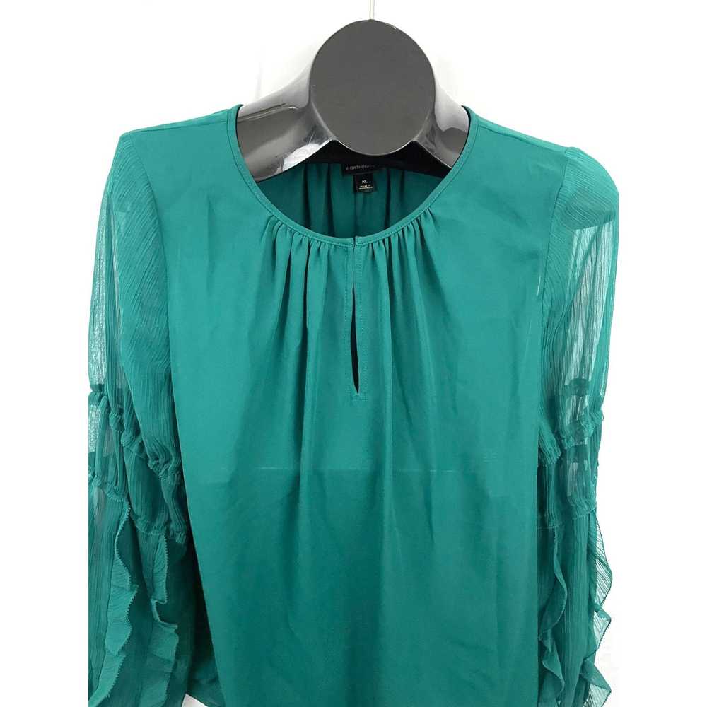 Worthington Worthington Forest Green Sheer Ruffle… - image 7