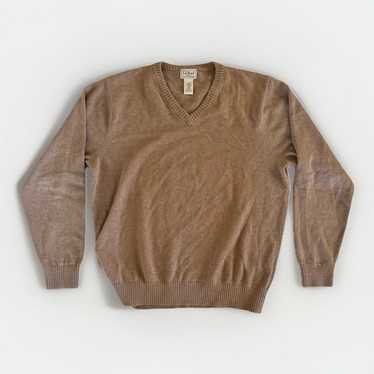 L.L. Bean LL Bean Sweater Men L Beige Cotton Cash… - image 1