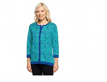 TTT_MSW Cardigan Rose Jacquard Knit M Cotton Black TT… - Gem
