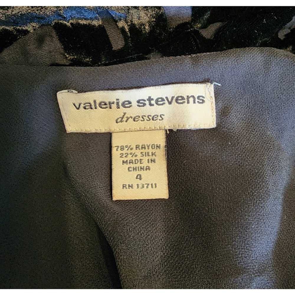 VTG Y2K Valerie Steven's 4 Black Burnout Velvet S… - image 10