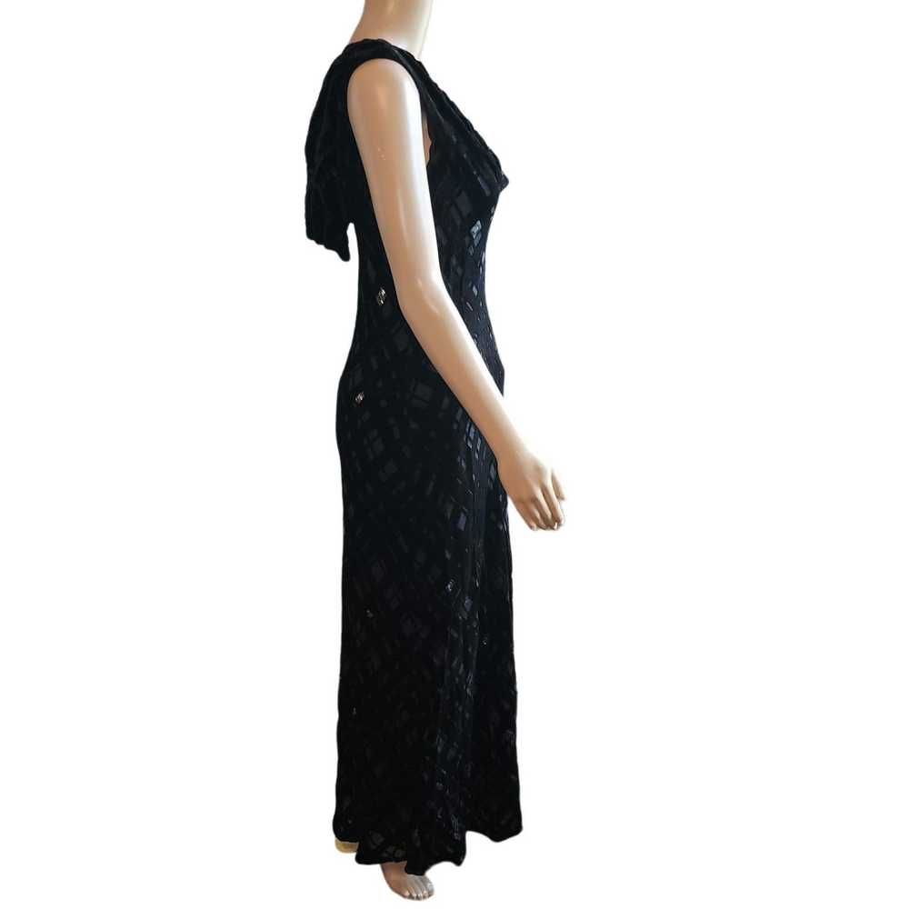 VTG Y2K Valerie Steven's 4 Black Burnout Velvet S… - image 2