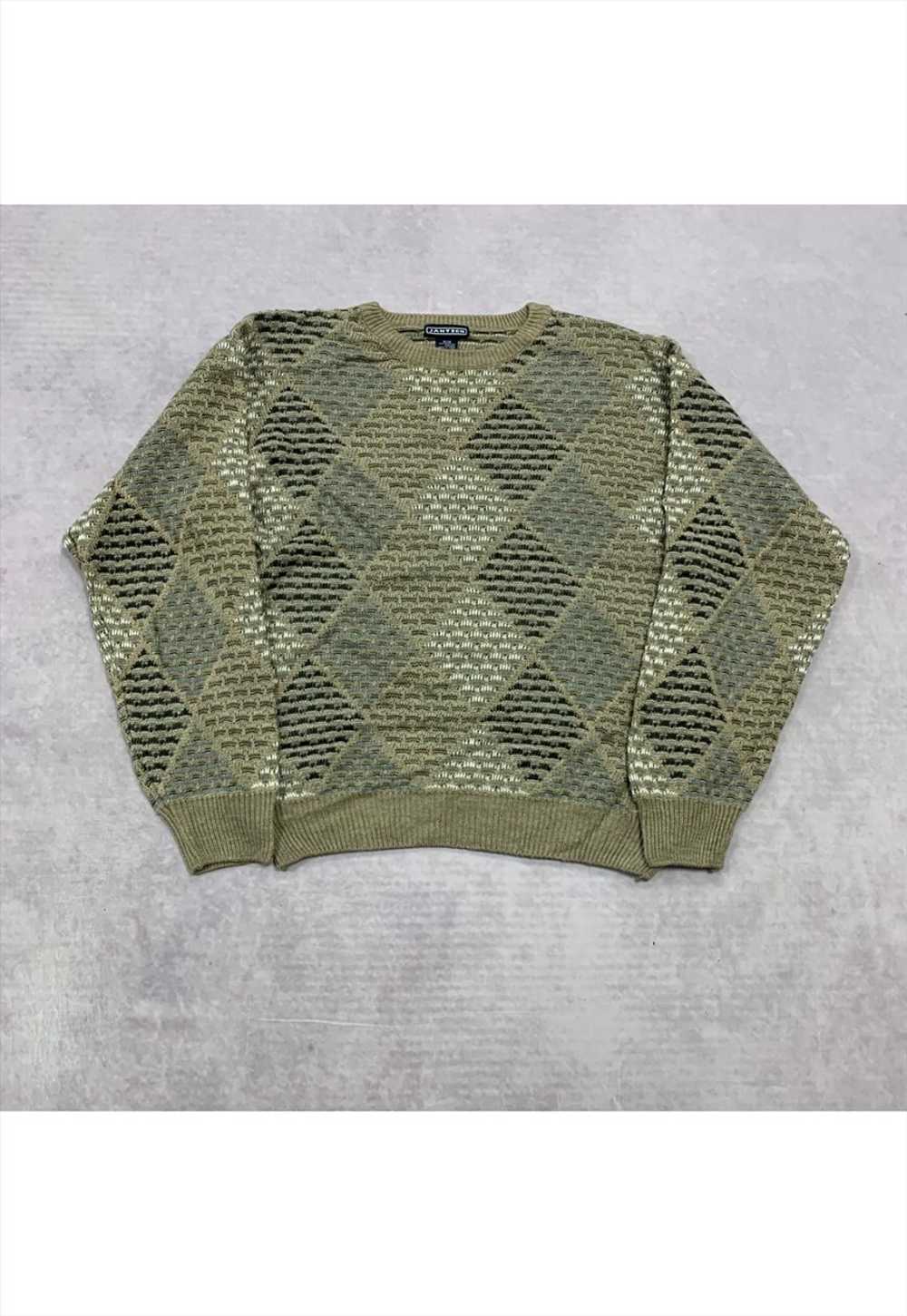 Vintage abstract knitted jumper Men's M - image 1