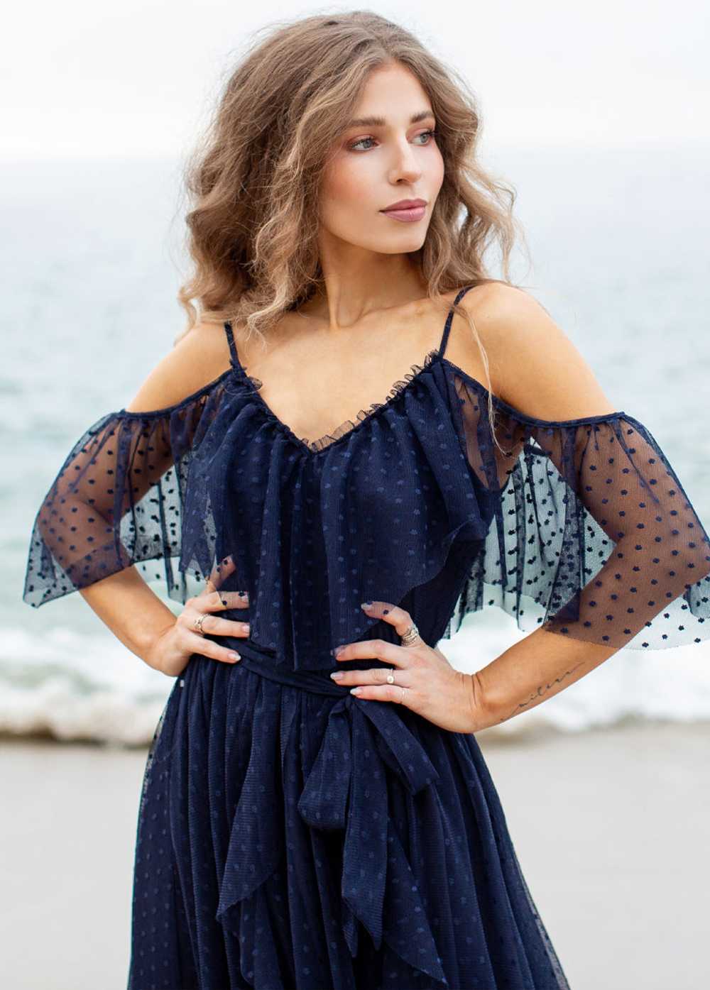 Joyfolie Lauryn Dress in Navy Blue - image 5