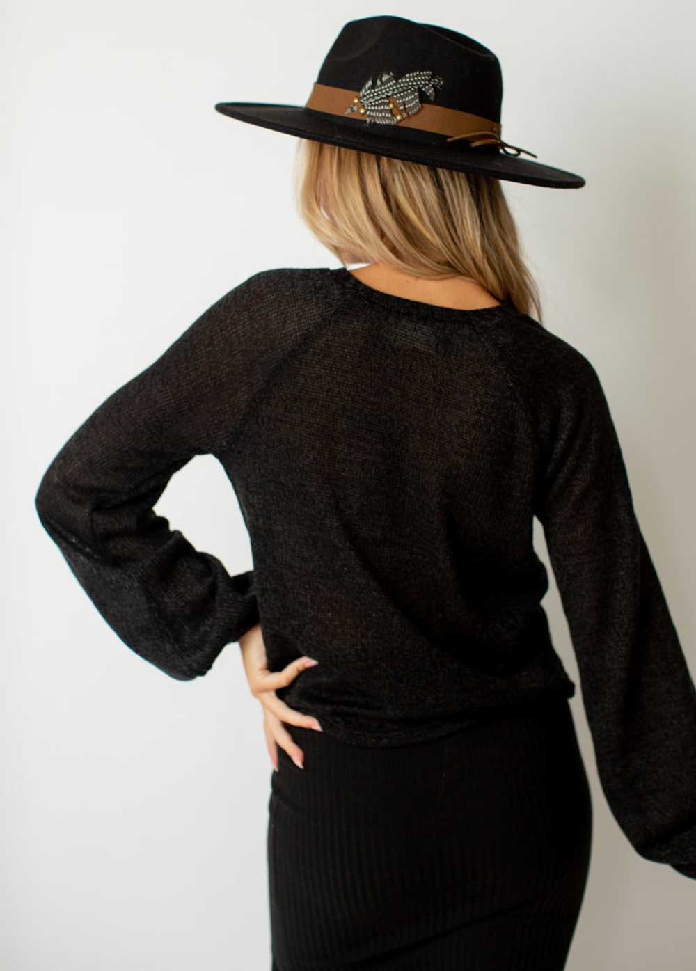 Joyfolie Ottoline Sweater in Heather Black - image 9