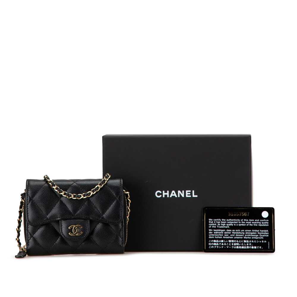 Black Chanel Classic Caviar Coin Pouch with Chain… - image 10