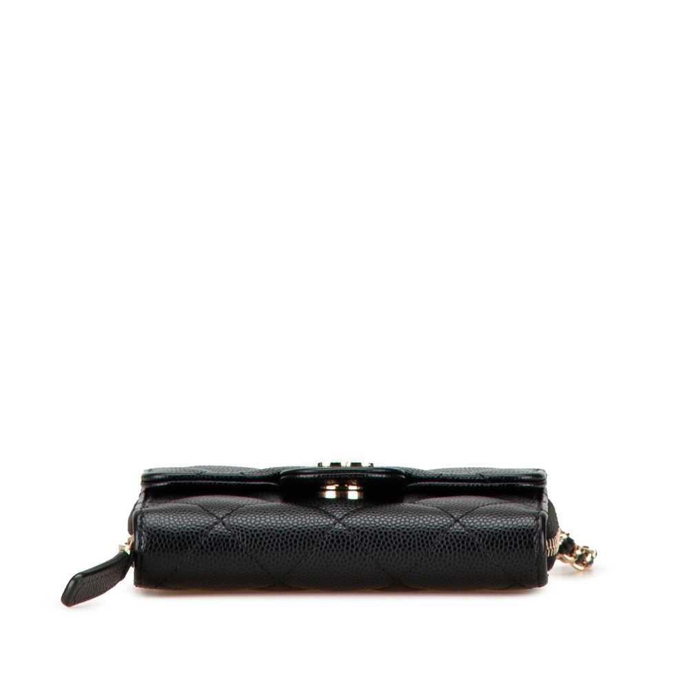 Black Chanel Classic Caviar Coin Pouch with Chain… - image 3