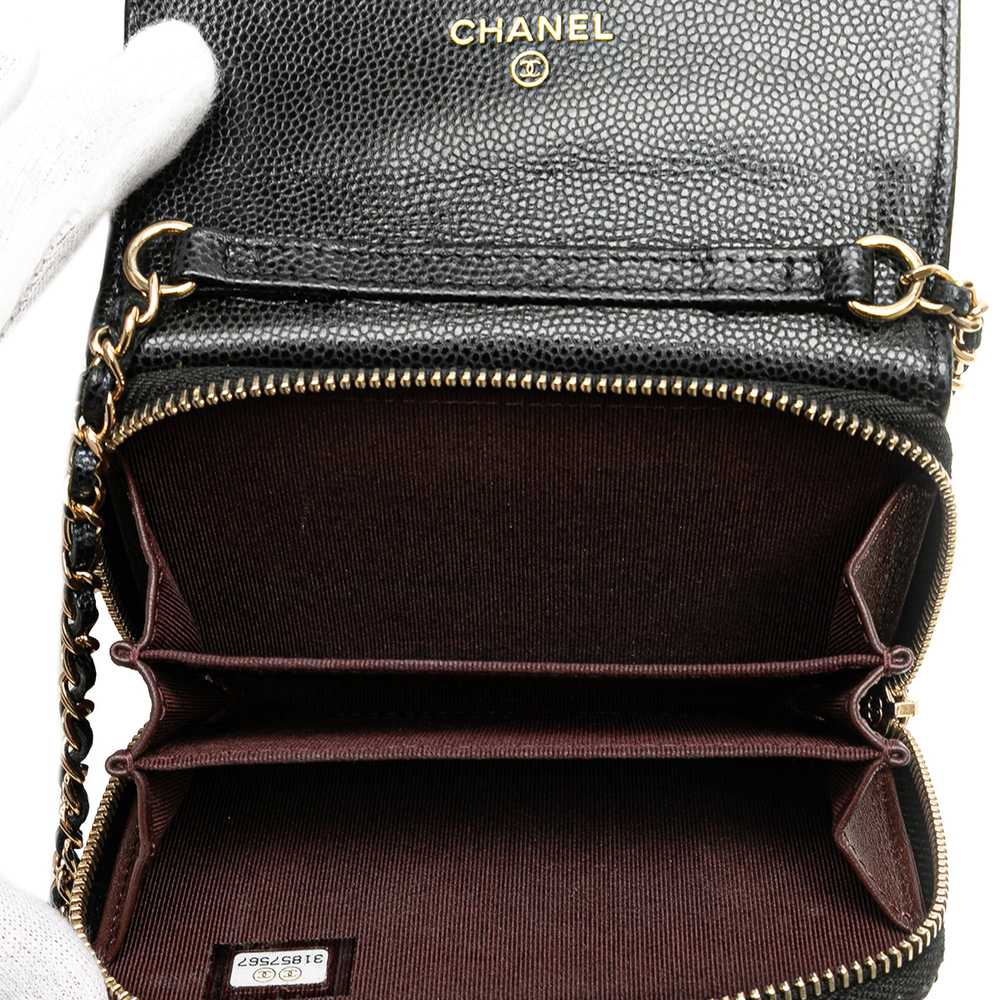 Black Chanel Classic Caviar Coin Pouch with Chain… - image 4