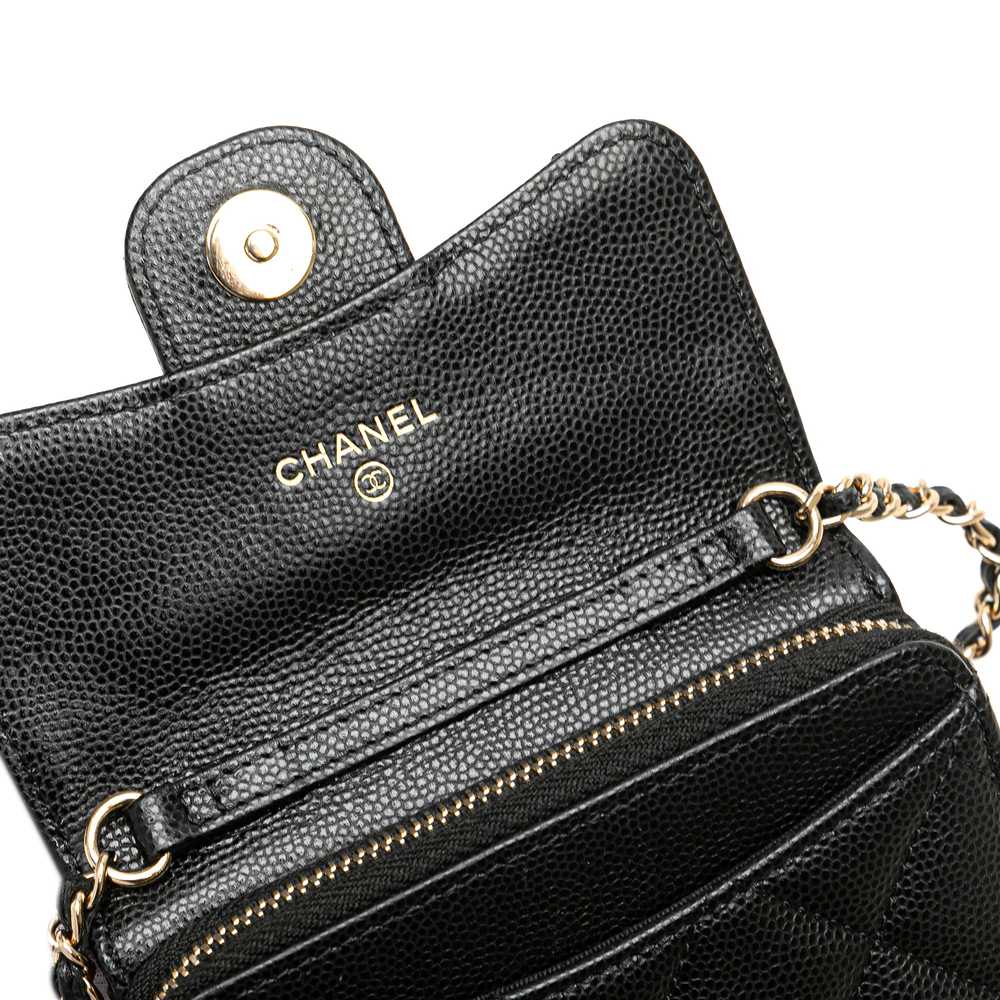 Black Chanel Classic Caviar Coin Pouch with Chain… - image 8