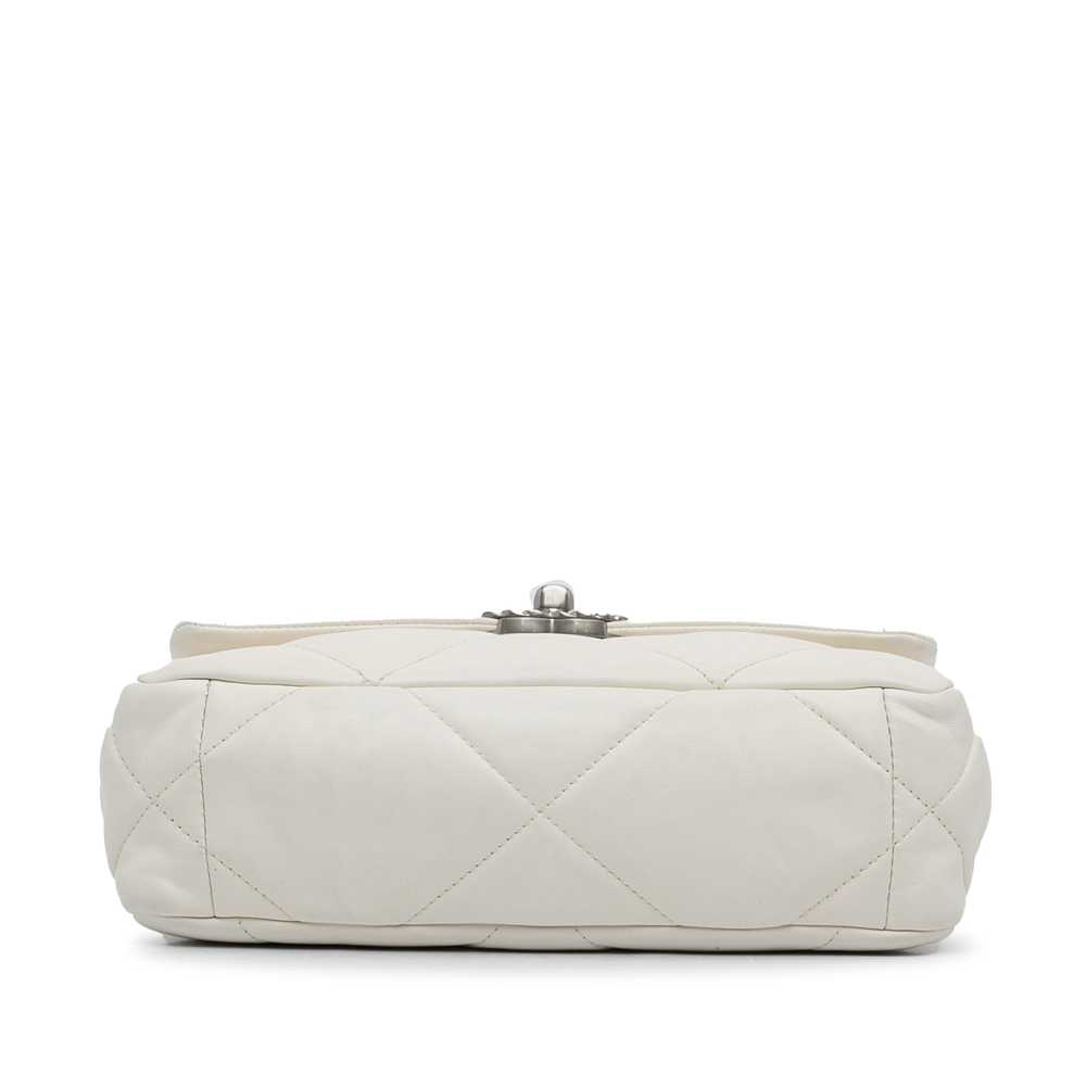 White Chanel Medium Lambskin 19 Flap Satchel - image 5