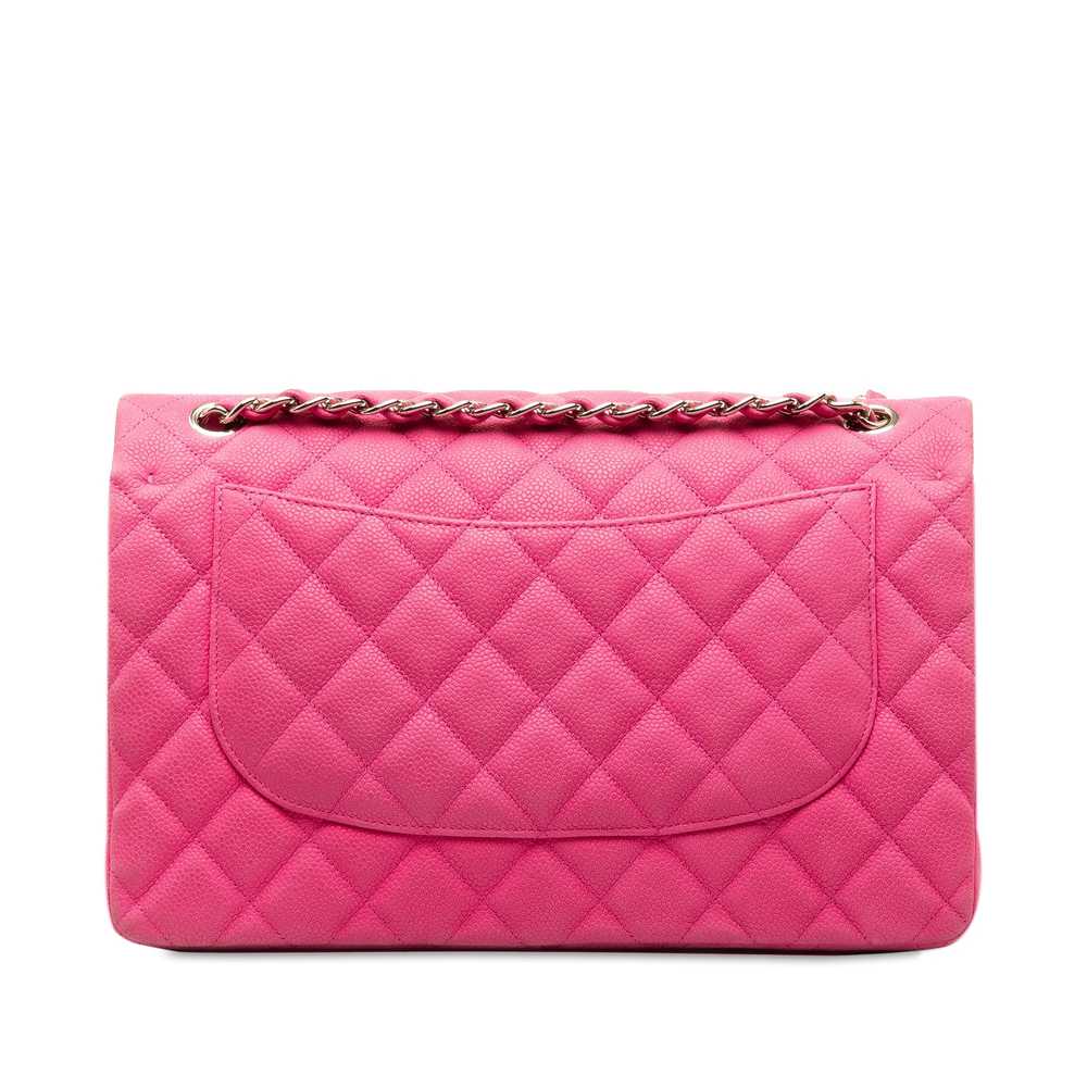 Hot Pink Chanel Jumbo Classic Caviar Double Flap … - image 3