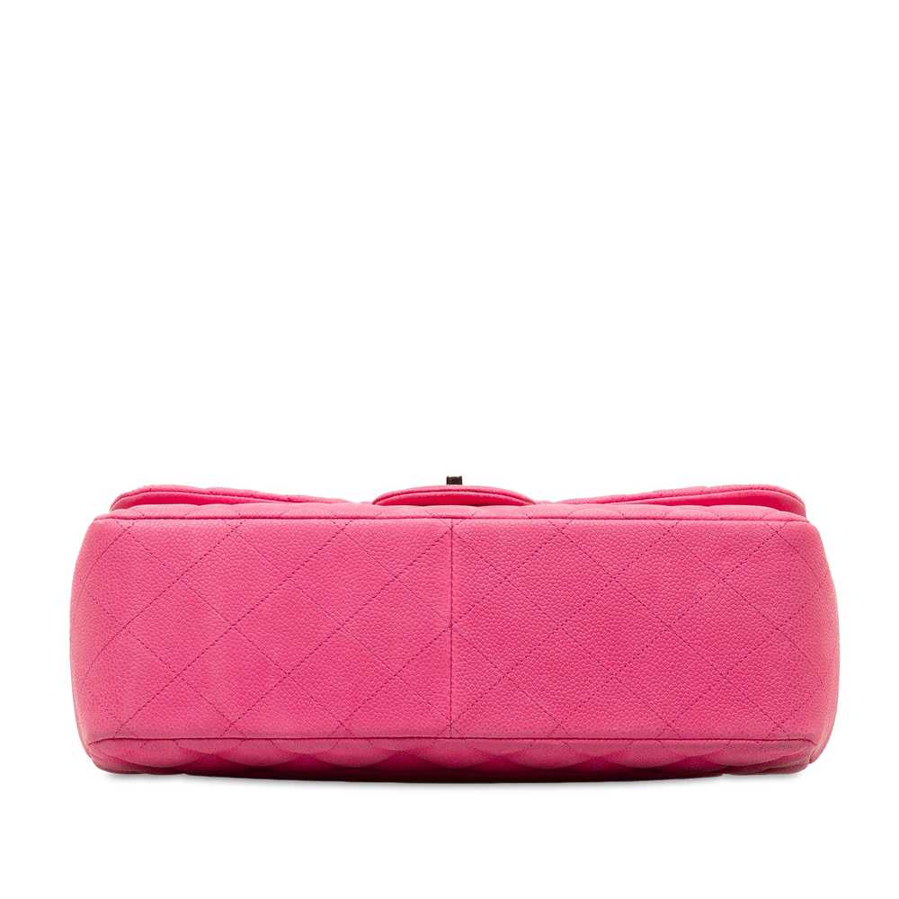 Hot Pink Chanel Jumbo Classic Caviar Double Flap … - image 4