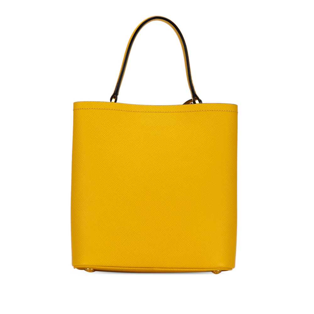 Yellow Prada Medium Saffiano Cuir Panier Satchel - image 3