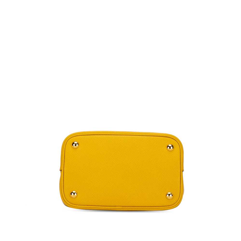 Yellow Prada Medium Saffiano Cuir Panier Satchel - image 4