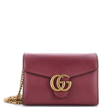 GUCCI GG Marmont Chain Wallet Leather Mini