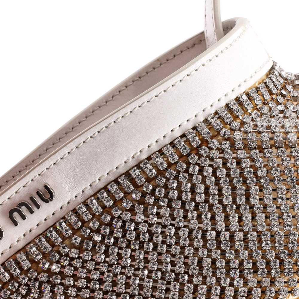 Miu Miu Fringe Bucket Bag Raffia with Crystals Sm… - image 7