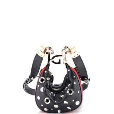 GUCCI Attache Shoulder Bag Grommet Embellished Le… - image 1