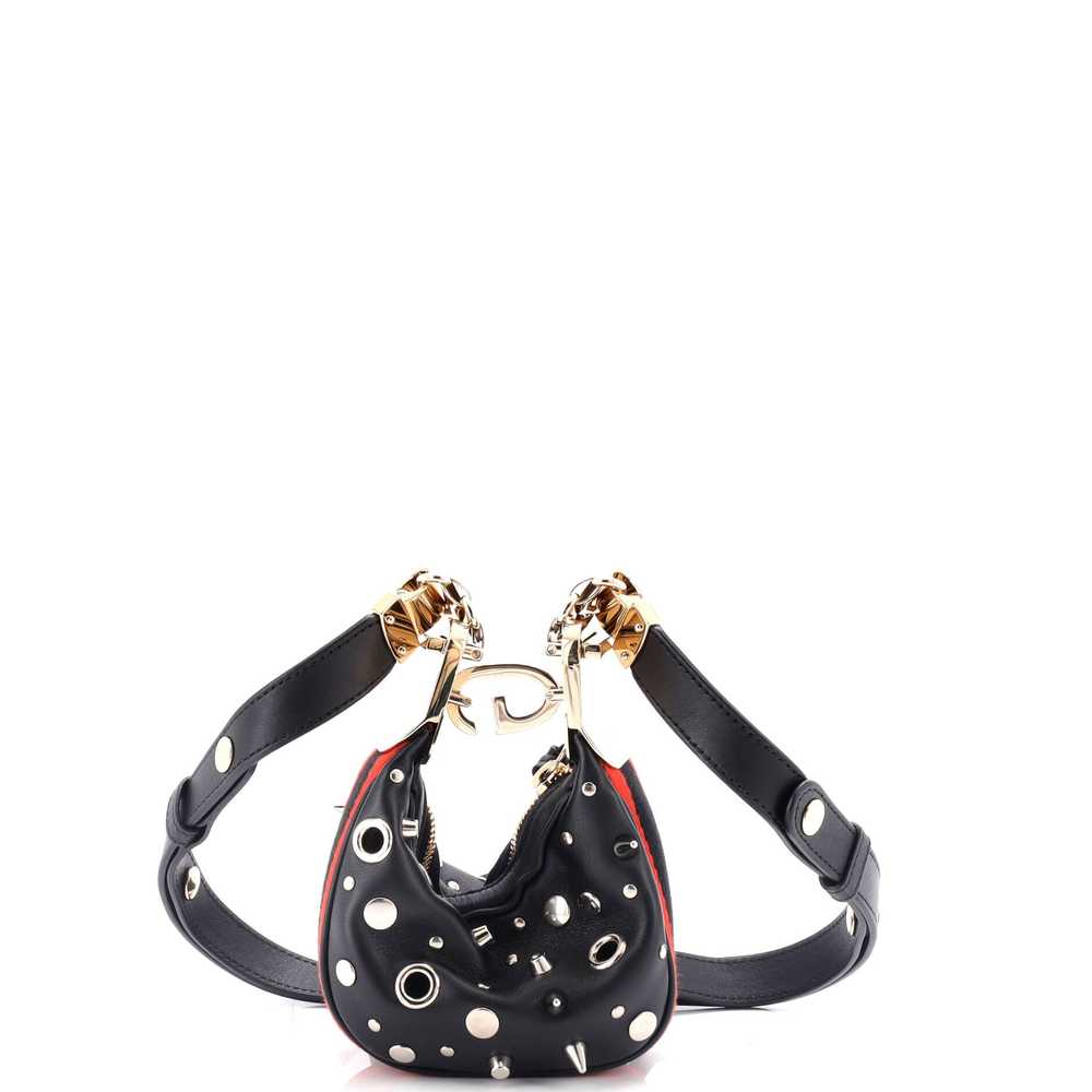 GUCCI Attache Shoulder Bag Grommet Embellished Le… - image 3