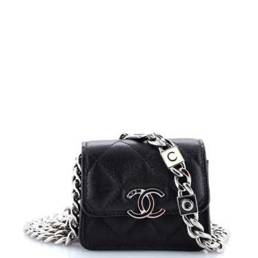 CHANEL Coco Enamel Strap Flap Clutch with Chain Qu