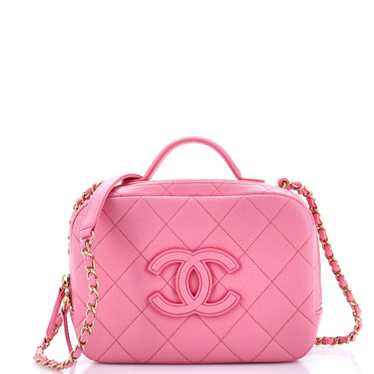 CHANEL CC Top Handle Zip Around Vanity Case with C