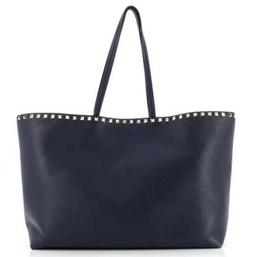 VALENTINO GARAVANI Rockstud Shopper Tote Leather … - image 1