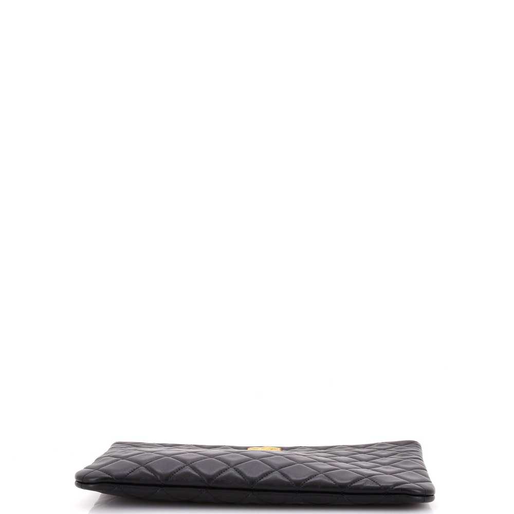 CHANEL Textured CC O Case Clutch Quilted Lambskin… - image 4