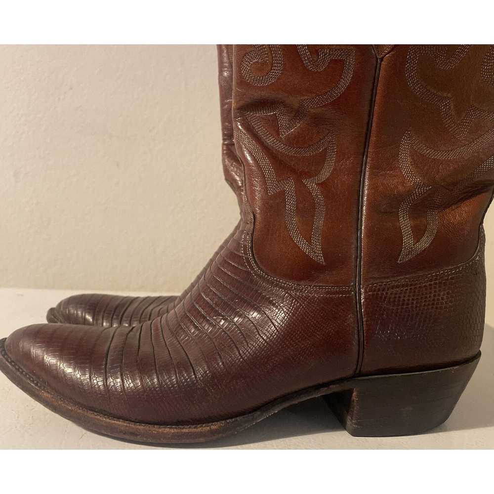 Lucchese LUCCHESE Cognac Brown Western Lizard Boo… - image 10