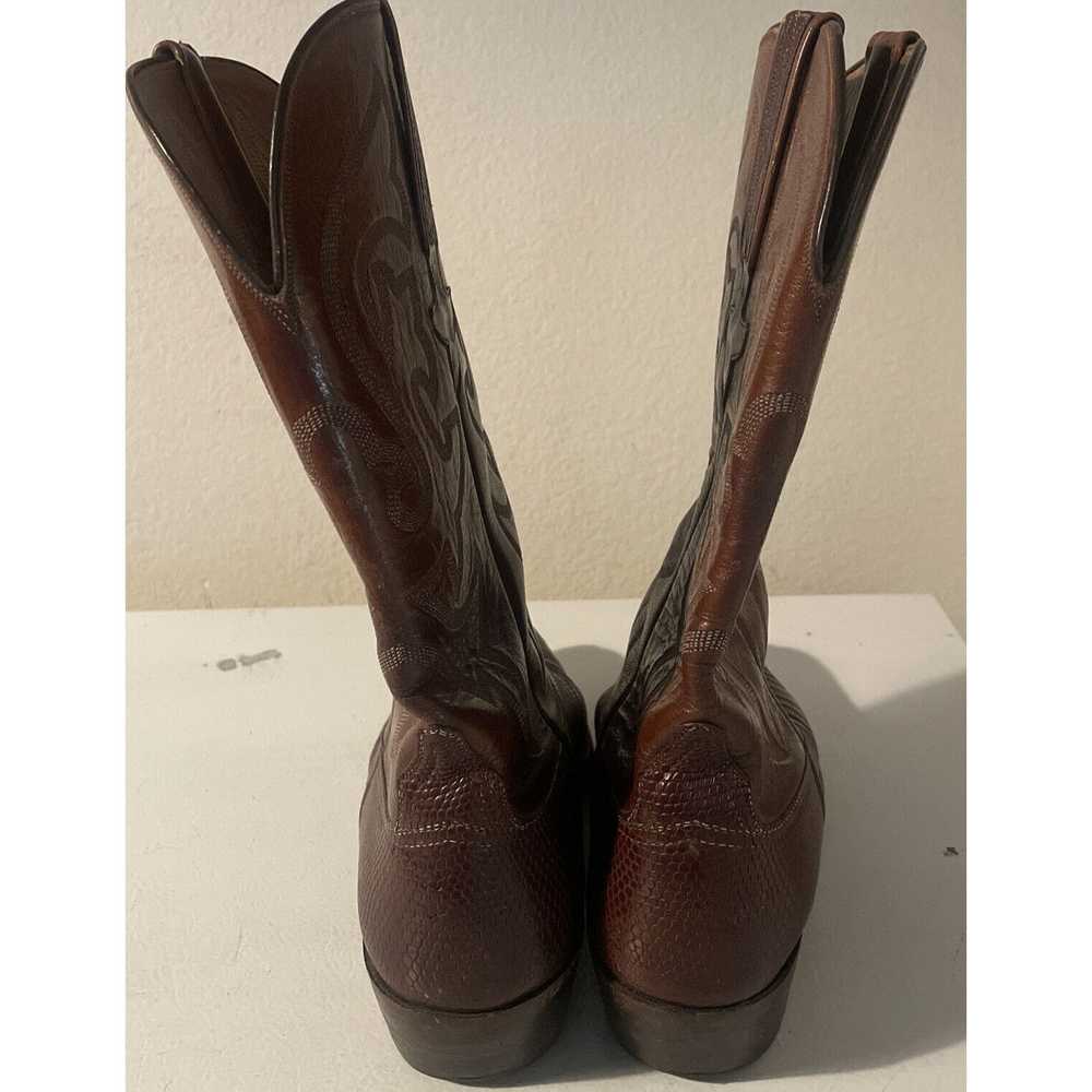 Lucchese LUCCHESE Cognac Brown Western Lizard Boo… - image 11