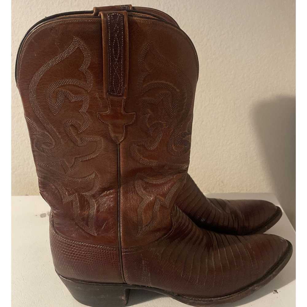 Lucchese LUCCHESE Cognac Brown Western Lizard Boo… - image 1